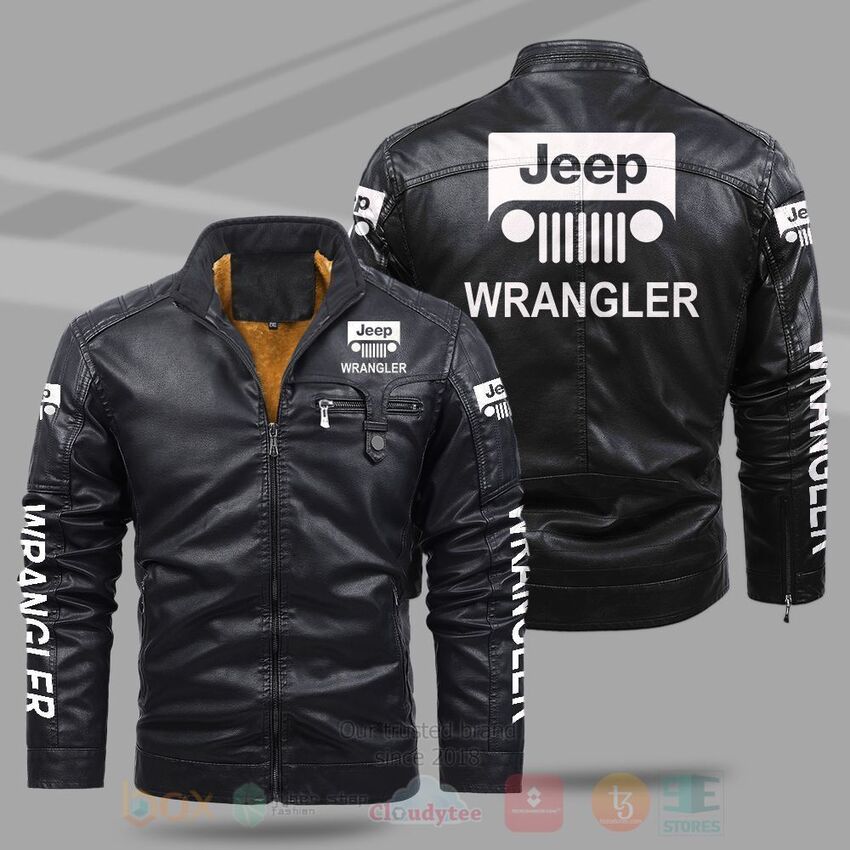 TOP Jeep Wrangler Fleece 2D Leather Pu Jacket 8