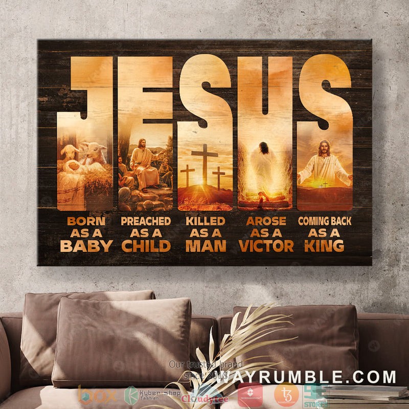 HOT Jesus Coming back as a king Born as a baby Canvas 12