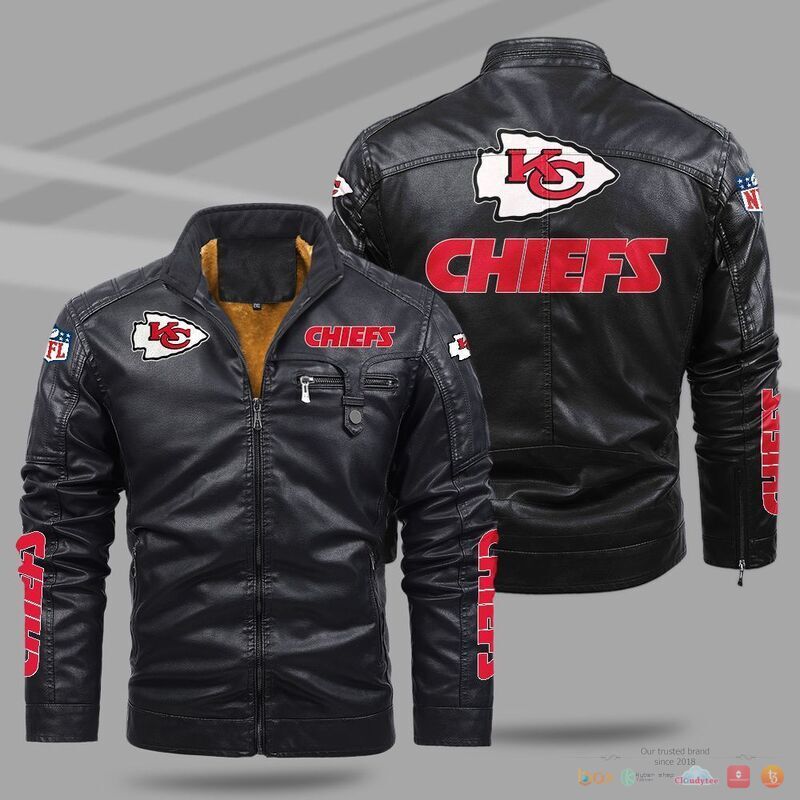 BEST Kansas City Chiefs NFL Fleece Trend Leather jacket 9