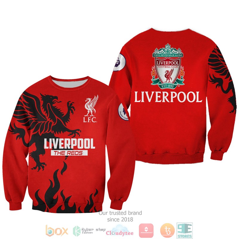 NEW Liverpool The Reds full printed shirt, hoodie 55