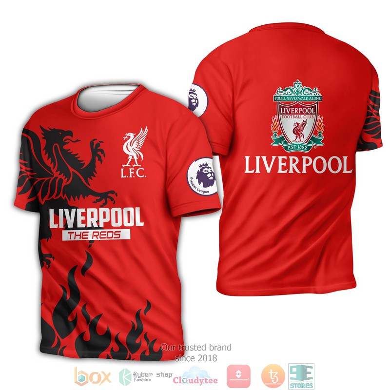 NEW Liverpool The Reds full printed shirt, hoodie 30