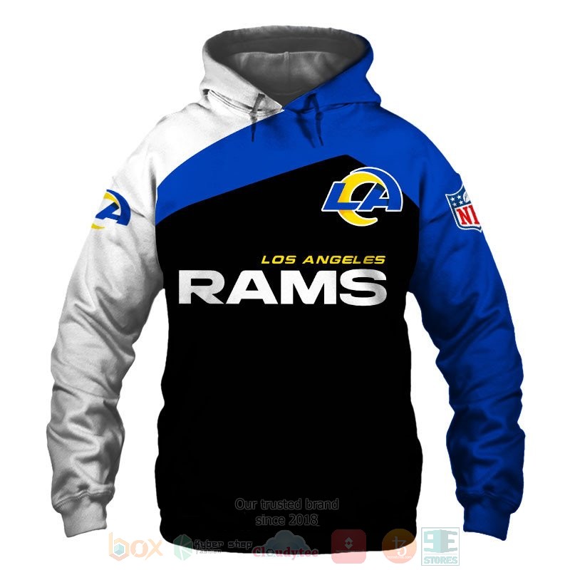 BEST Los Angeles Rams black blue white All Over Print 3D shirt, hoodie 48