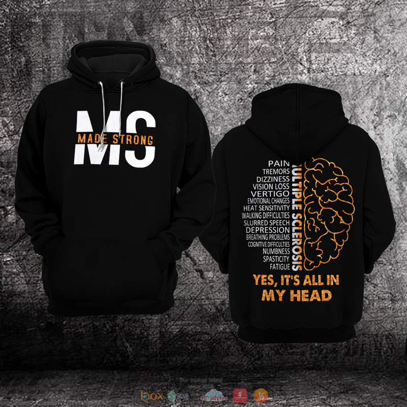 BEST MS Made Strong Multiple Sclerosis Awareness all over print 3D hoodie 2