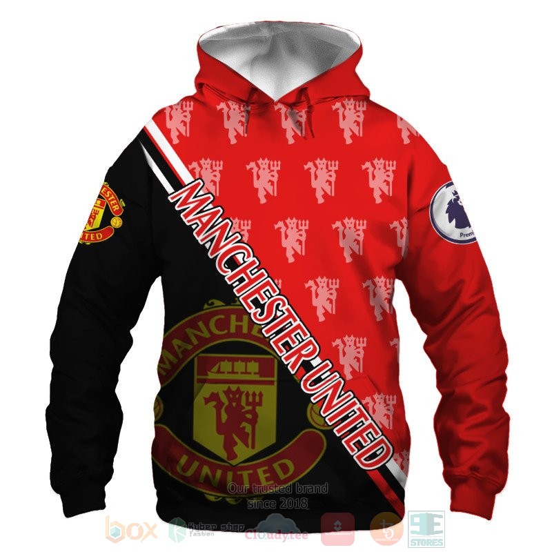 BEST Manchester United logo black red All Over Print 3D shirt, hoodie 48