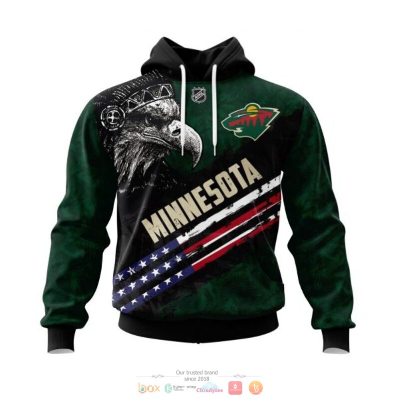 BEST Minnesota Wild Eagle American flag all over print 3D shirt, hoodie 18