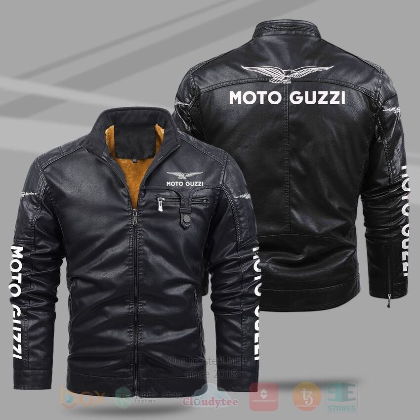 TOP Moto Guzzi Fleece 2D Leather Pu Jacket 8