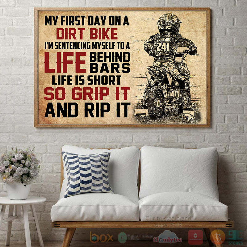 TOP Motocross My First Day On A Dirt Bike Personalized Canvas 10