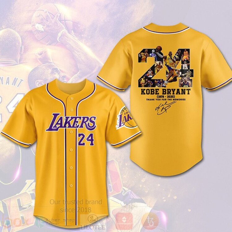 TOP NBA Los Angeles Lakers Kobe Bryant 24 1978 2020 AOP Baseball Jersey 2
