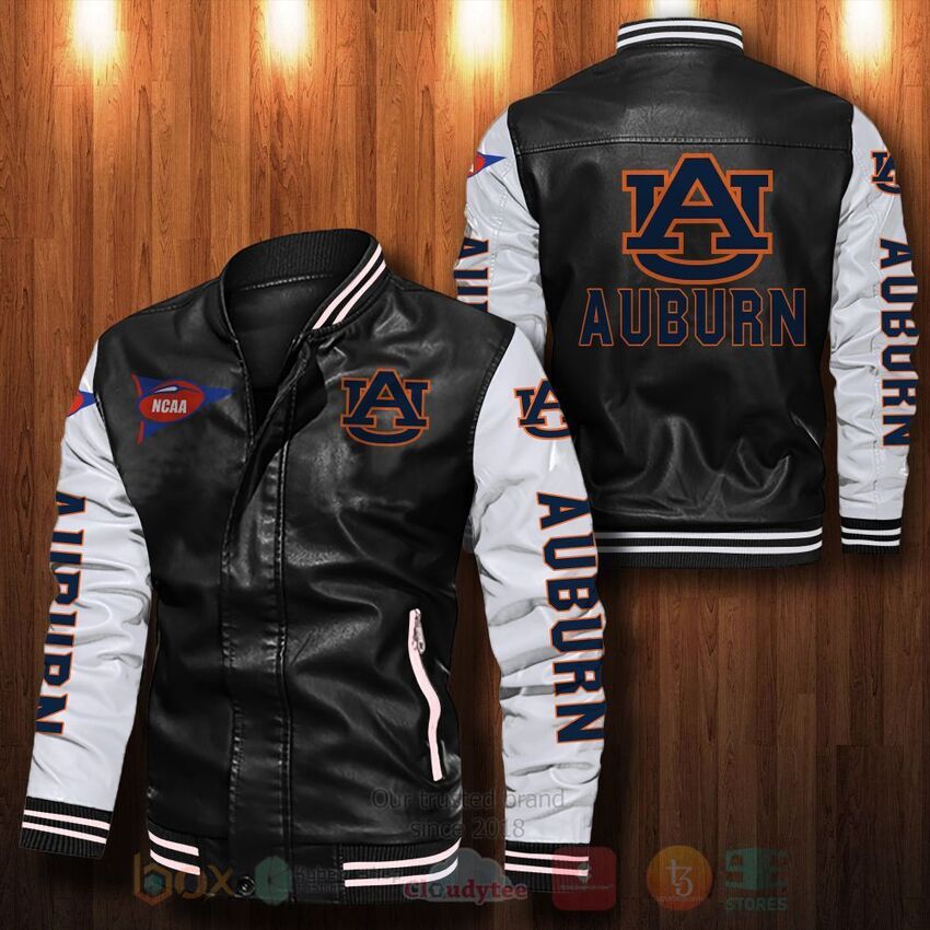 TOP NCAA Auburn tigers All Over Print Bomber Leather Jacket 13
