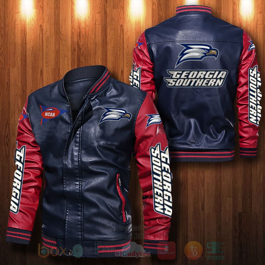 Alternative view of TOP NCAA Georgia Southern Eagles All Over Print Bomber Leather Jacket