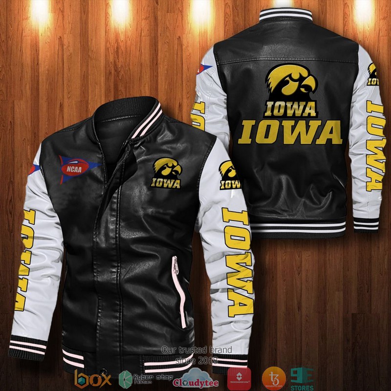 BEST Iowa Hawkeyes Bomber Leather Jacket 13