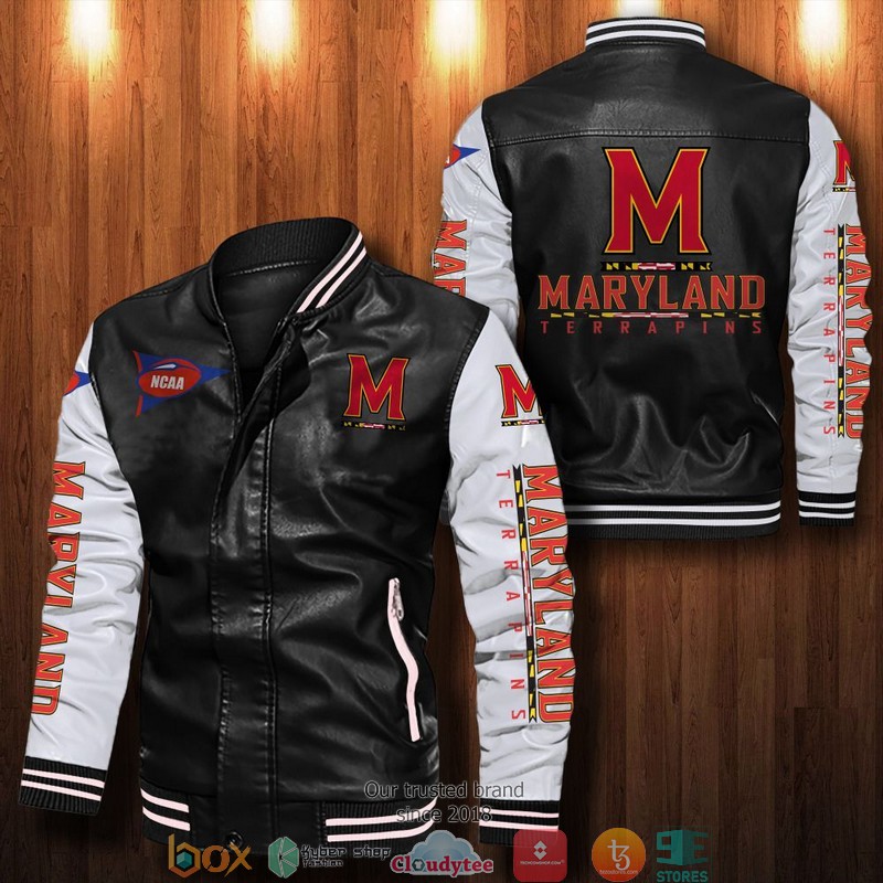 BEST Maryland Terrapins Bomber Leather Jacket 13