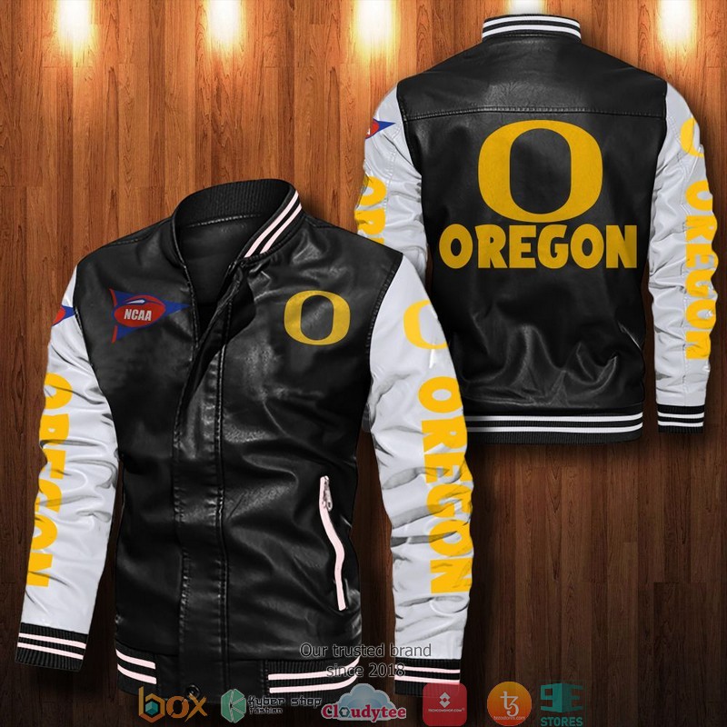 BEST Oregon Ducks Bomber Leather Jacket 13