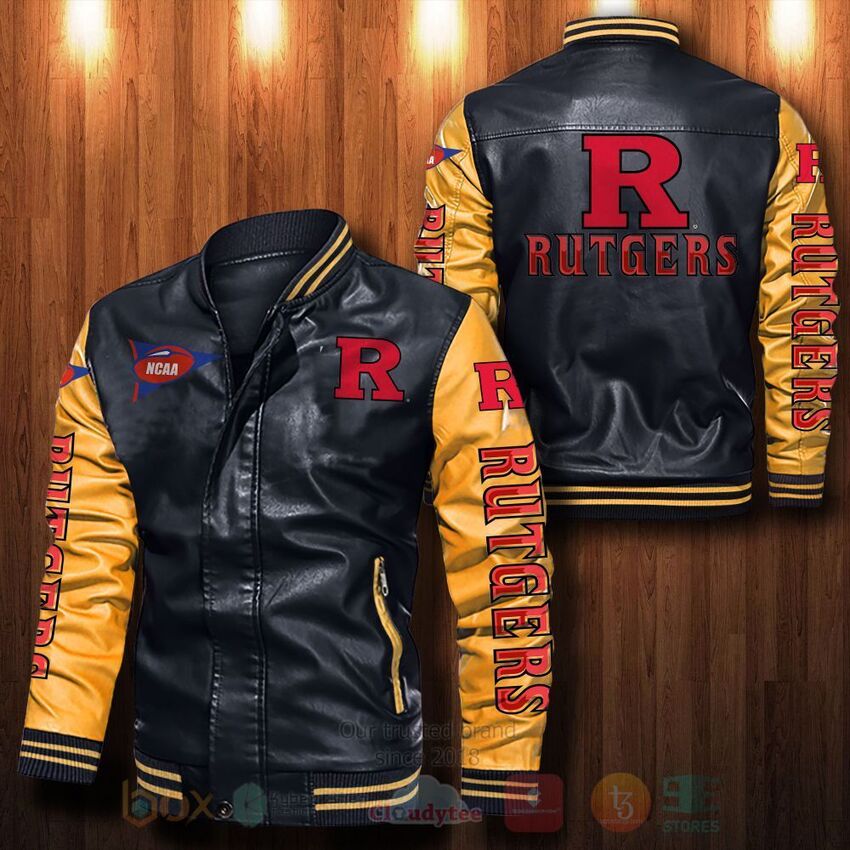 TOP NCAA Rutgers Scarlet Knights All Over Print Bomber Leather Jacket 4 TOP NCAA Rutgers Scarlet Knights All Over Print Bomber Leather Jacket - Image 4
