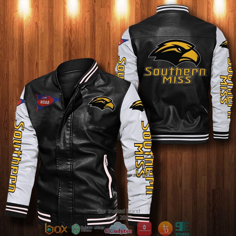 BEST Southern Miss Golden Eagles Bomber Leather Jacket 13