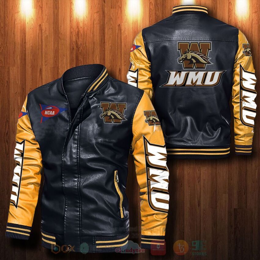 TOP NCAA Western Michigan Broncos All Over Print Bomber Leather Jacket 4 TOP NCAA Western Michigan Broncos All Over Print Bomber Leather Jacket - Image 4