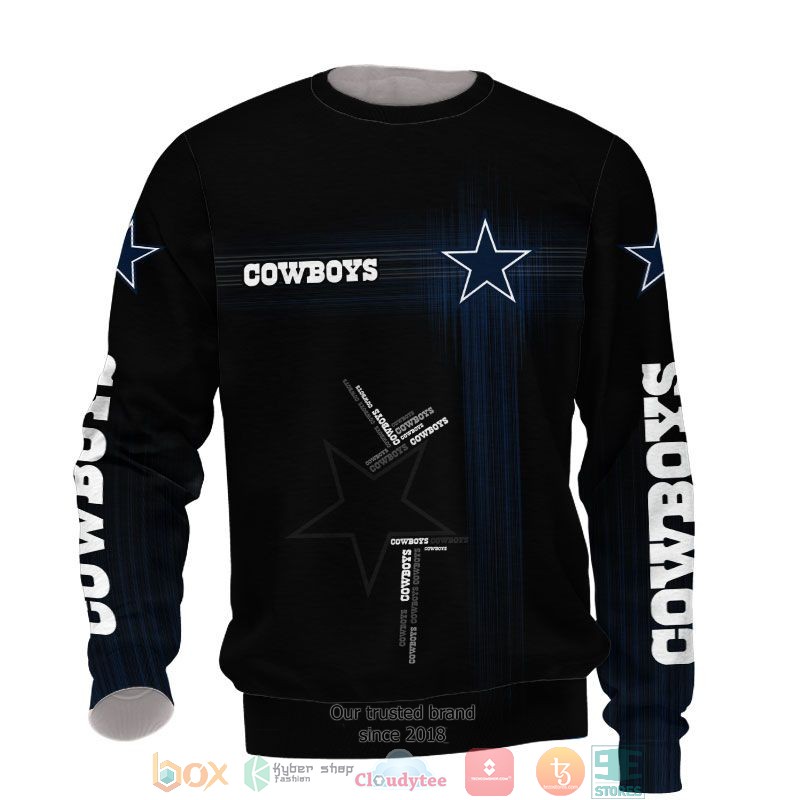 NEW Dallas Cowboys Black Navy full printed shirt, hoodie 39