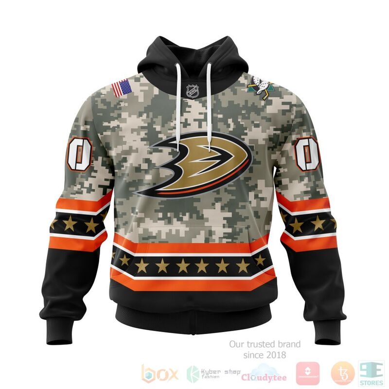 TOP NHL Anaheim Ducks Honor Military White Camo Color All Over Print Custom 3D Hoodie, Shirt 1