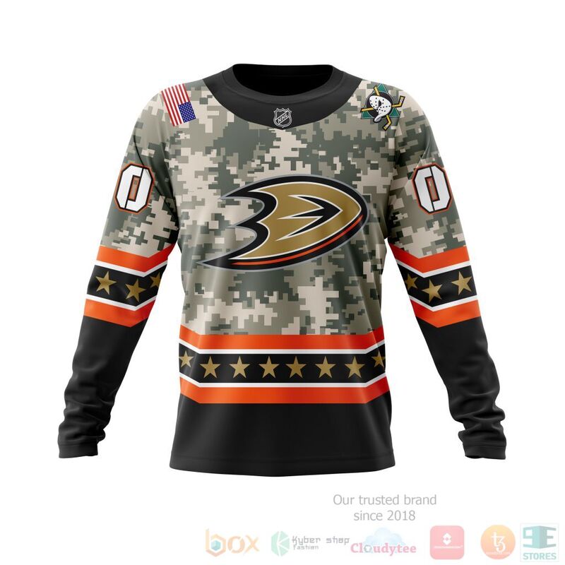 TOP NHL Anaheim Ducks Honor Military White Camo Color All Over Print Custom 3D Hoodie, Shirt 3