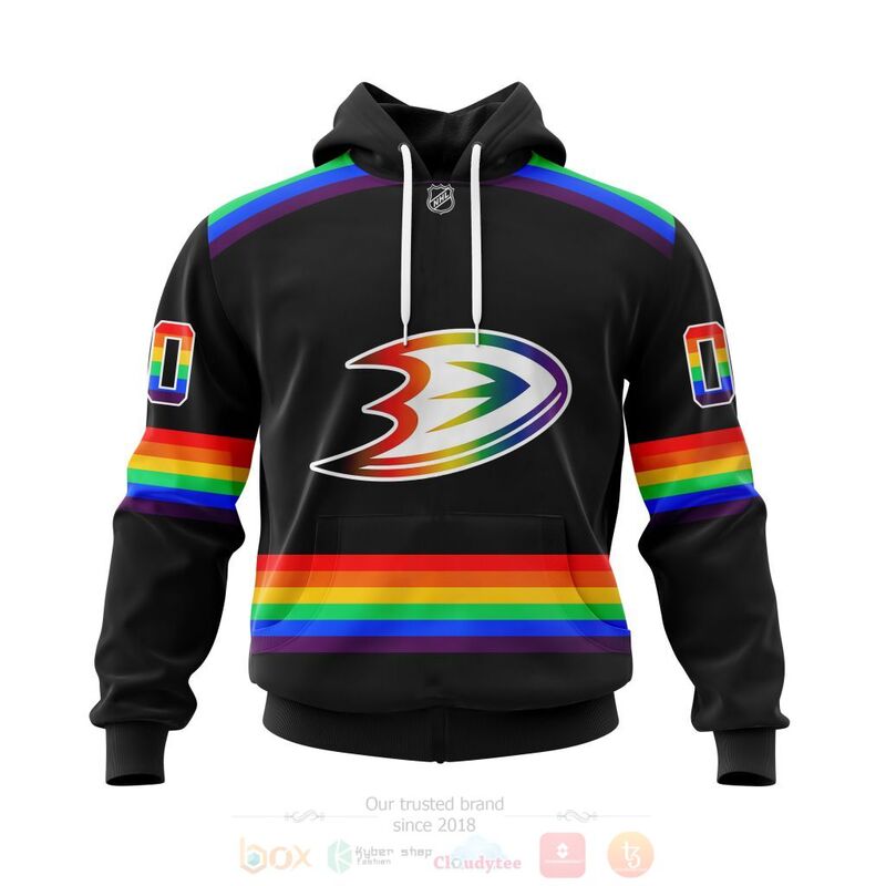 TOP NHL Anaheim Ducks LGBT Pride Black Personalized Custom 3D T-Shirt, Hoodie 14