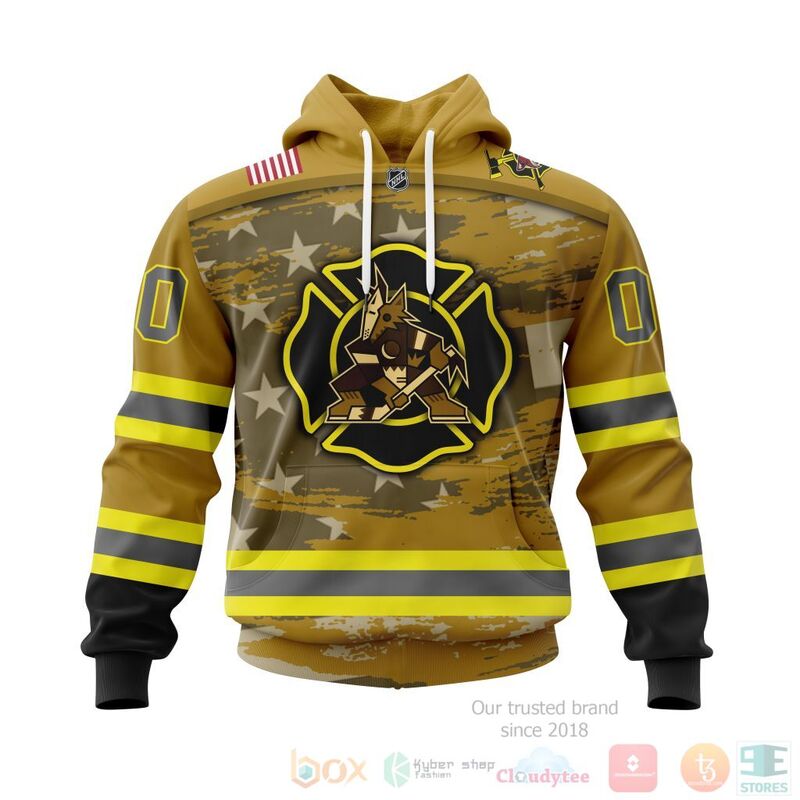 TOP NHL Arizona Coyotes Honnor Firefighter Yellow All Over Print Custom 3D Hoodie, Shirt 15