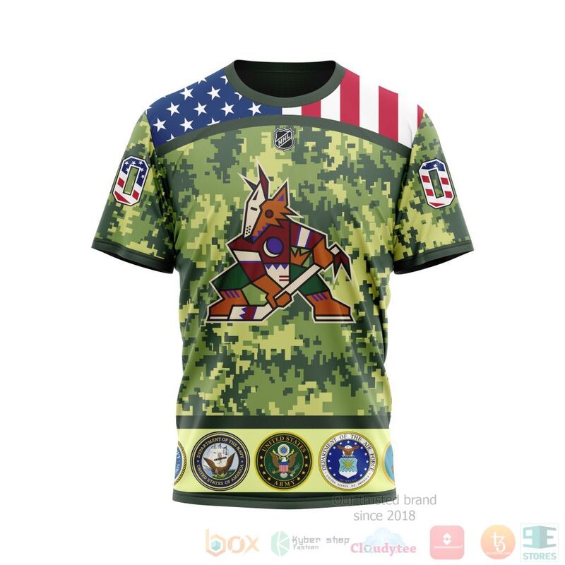 TOP NHL Arizona Coyotes Honor Military Green Camo Color All Over Print Custom 3D Hoodie, Shirt 4