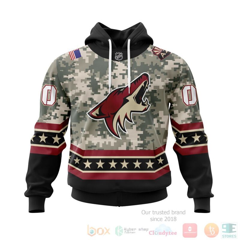 TOP NHL Arizona Coyotes Honor Military White Camo Color All Over Print Custom 3D Hoodie, Shirt 1