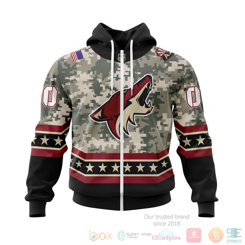 TOP NHL Arizona Coyotes Honor Military White Camo Color All Over Print Custom 3D Hoodie, Shirt 8