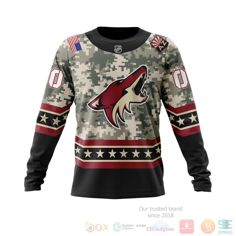 TOP NHL Arizona Coyotes Honor Military White Camo Color All Over Print Custom 3D Hoodie, Shirt 9