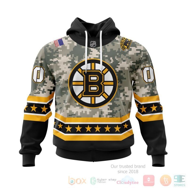 TOP NHL Boston Bruins Honor Military White Camo Color All Over Print Custom 3D Hoodie, Shirt 18