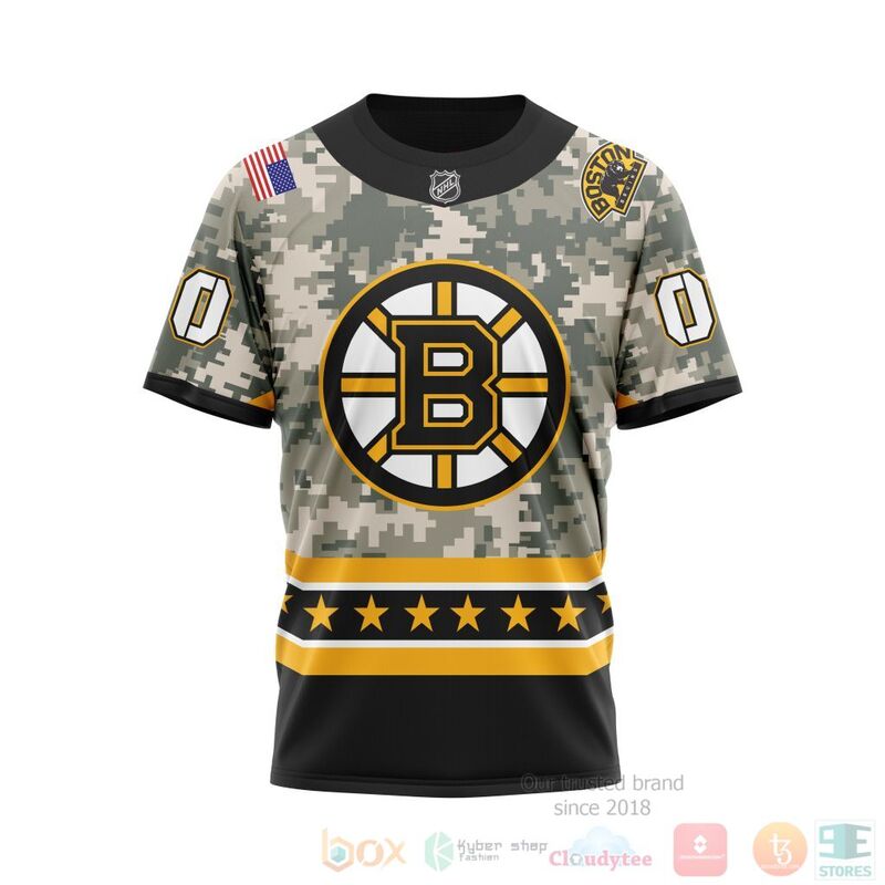 TOP NHL Boston Bruins Honor Military White Camo Color All Over Print Custom 3D Hoodie, Shirt 10