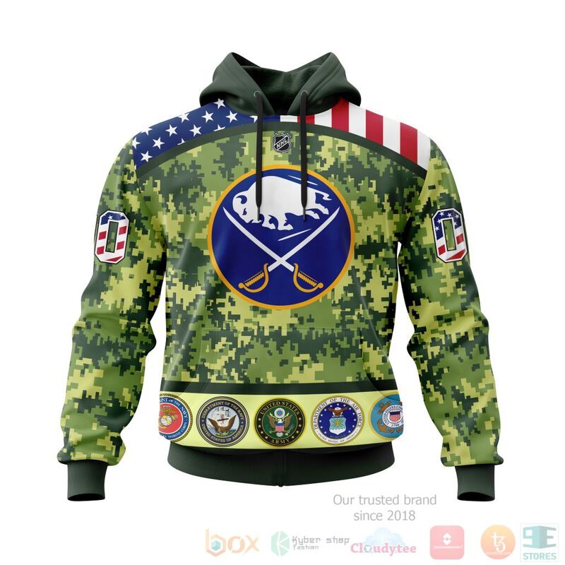 TOP NHL Buffalo Sabres Honor Military Green Camo Color All Over Print Custom 3D Hoodie, Shirt 15