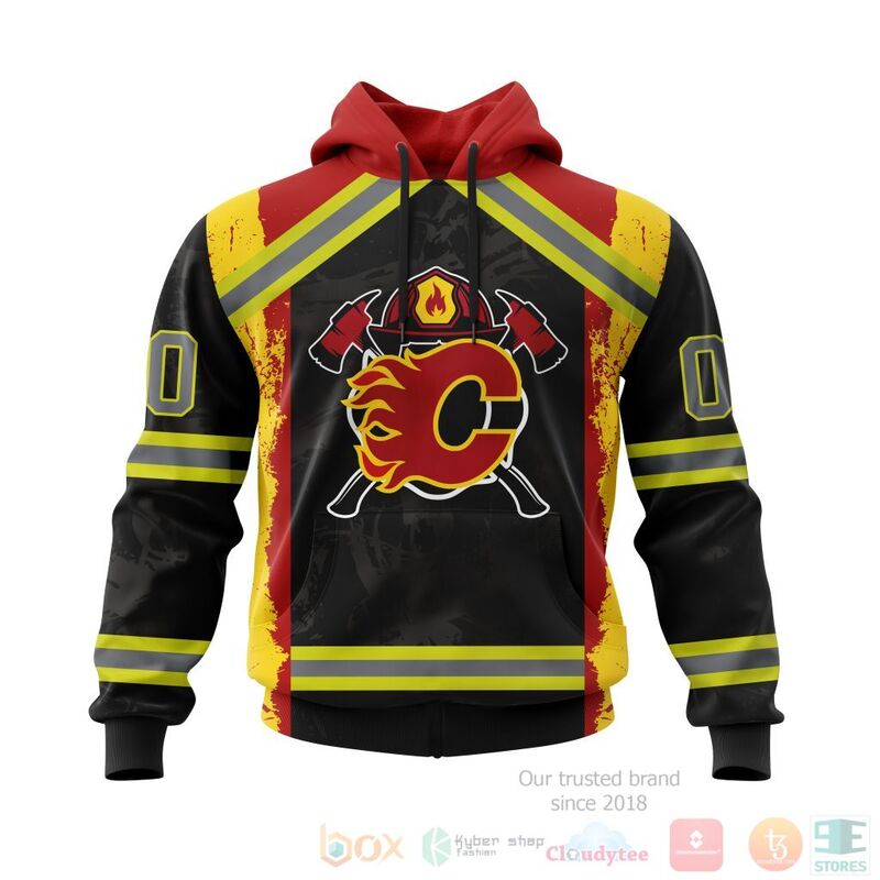 TOP NHL Calgary Flames Honnor Firefighter Black All Over Print Custom 3D Hoodie, Shirt 14
