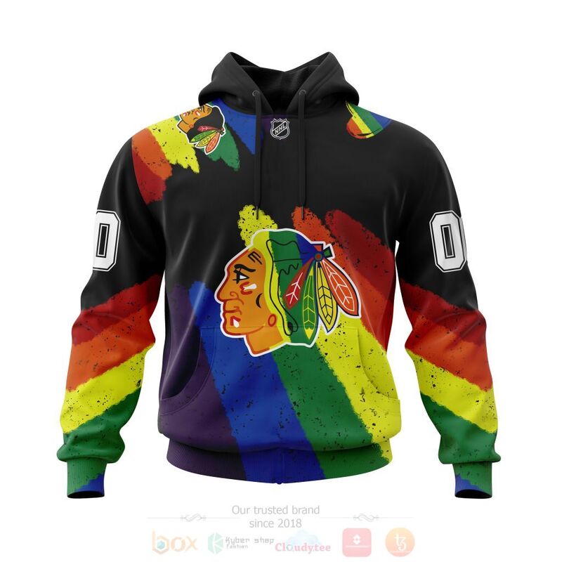 TOP NHL Chicago BlackHawks LGBT Pride Personalized Custom 3D T-Shirt, Hoodie 15