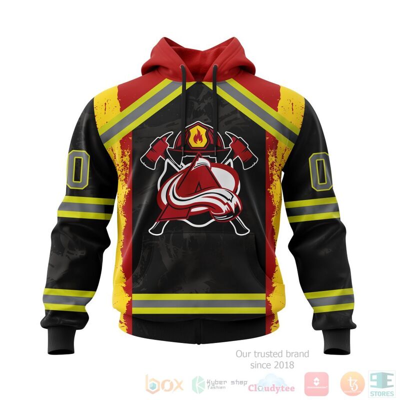 TOP NHL Colorado Avalanche Honnor Firefighter Black All Over Print Custom 3D Hoodie, Shirt 14
