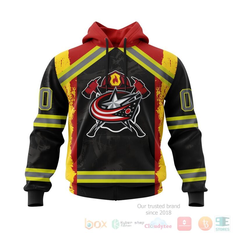 TOP NHL Columbus Blue Jackets Honnor Firefighter Black All Over Print Custom 3D Hoodie, Shirt 14