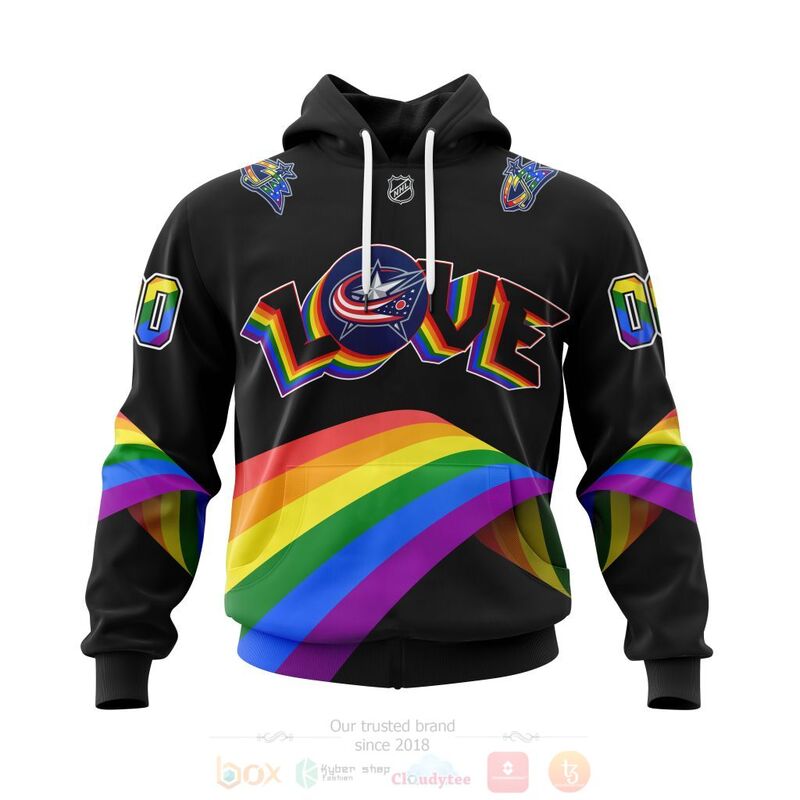 TOP NHL Columbus Blue Jackets Love LGBT Pride Personalized Custom 3D T-Shirt, Hoodie 15