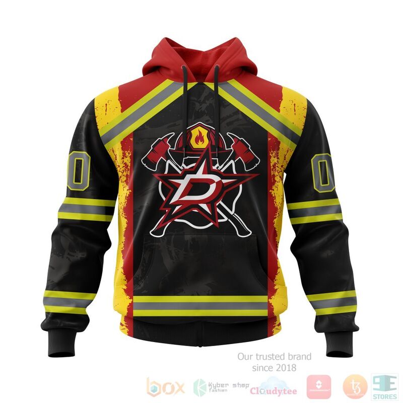 TOP NHL Dallas Stars Honnor Firefighter Black All Over Print Custom 3D Hoodie, Shirt 15