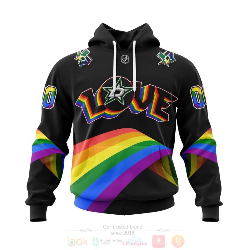 TOP NHL Dallas Stars Love LGBT Pride Personalized Custom 3D T-Shirt, Hoodie 14