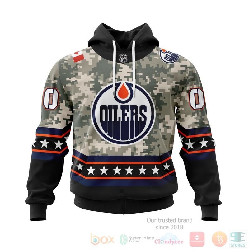 TOP NHL Edmonton Oilers Honor Military Camo Color All Over Print Custom 3D Hoodie, Shirt 15