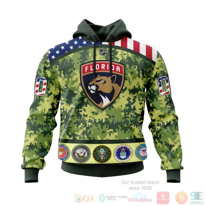 TOP NHL Florida Panthers Honor Military Green Camo Color All Over Print Custom 3D Hoodie, Shirt 15
