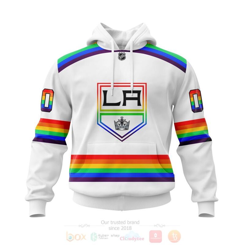 TOP NHL Los Angeles Kings LGBT Pride White Personalized Custom 3D T-Shirt, Hoodie 14