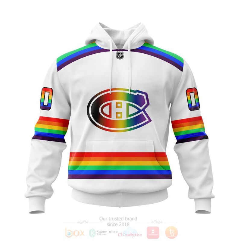 TOP NHL Montreal Canadiens LGBT Pride White Personalized Custom 3D T-Shirt, Hoodie 14