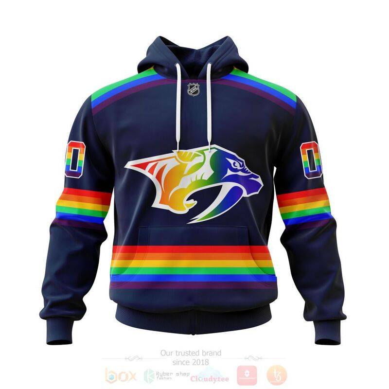 TOP NHL Nashville Predators LGBT Pride Navy Color Personalized Custom 3D T-Shirt, Hoodie 15