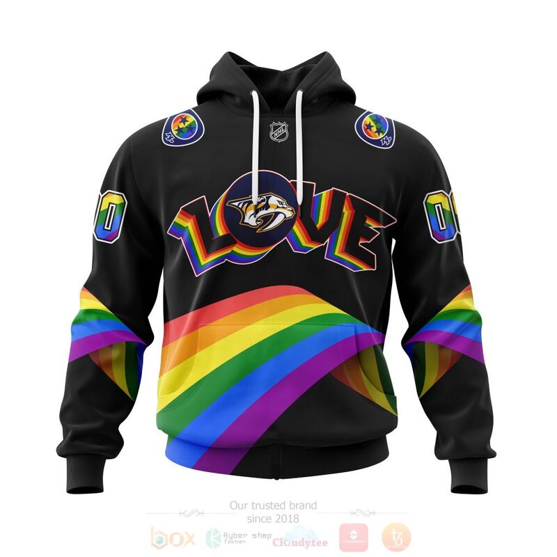 TOP NHL Nashville Predators Love LGBT Pride Personalized Custom 3D T-Shirt, Hoodie 15