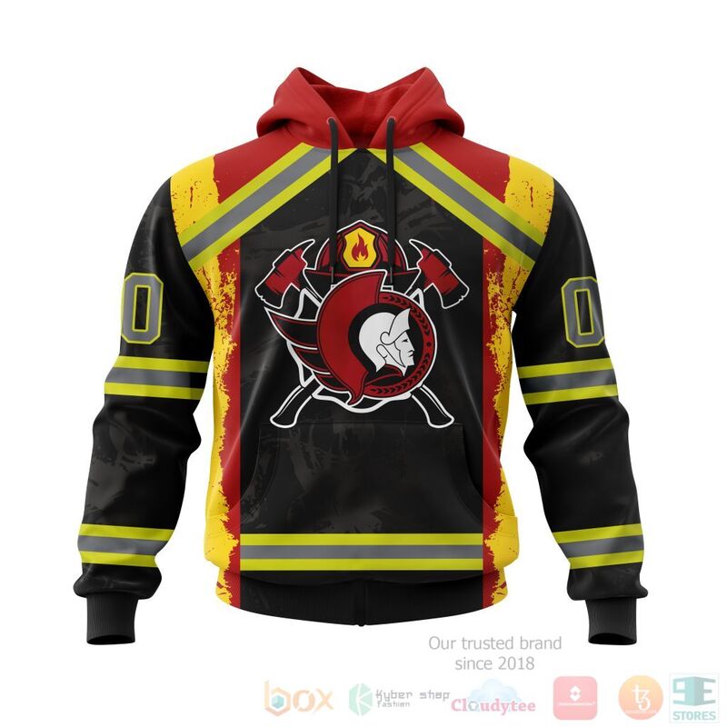 TOP NHL Ottawa Senators Honnor Firefighter Black All Over Print Custom 3D Hoodie, Shirt 14