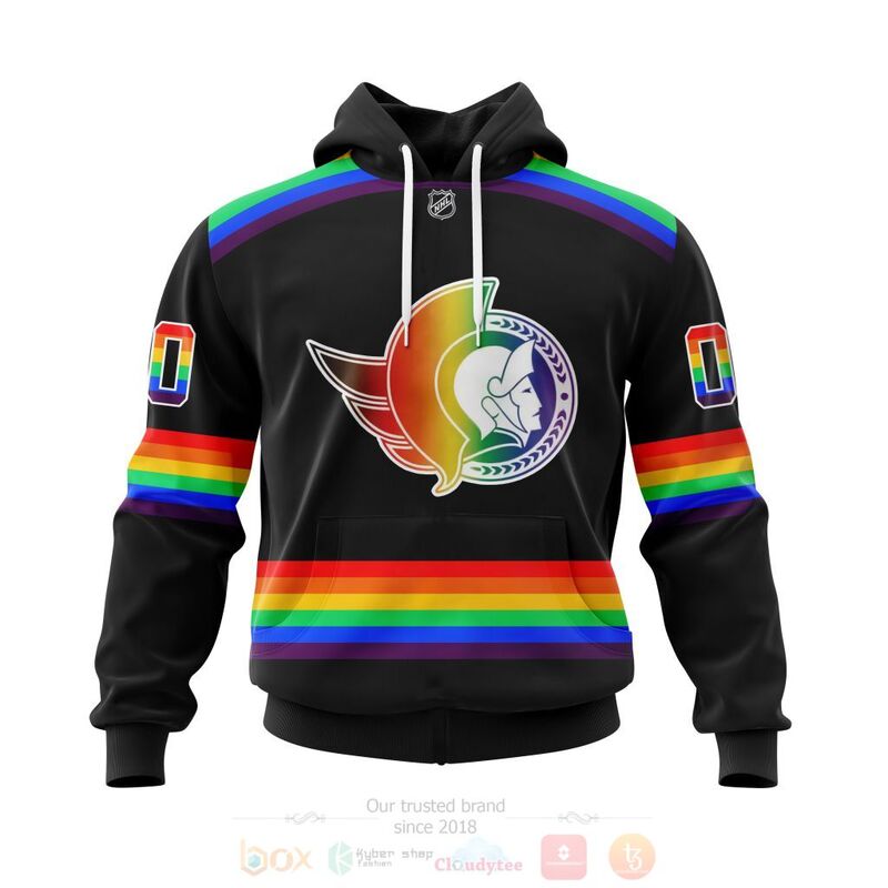 TOP NHL Ottawa Senators LGBT Pride Black Personalized Custom 3D T-Shirt, Hoodie 9