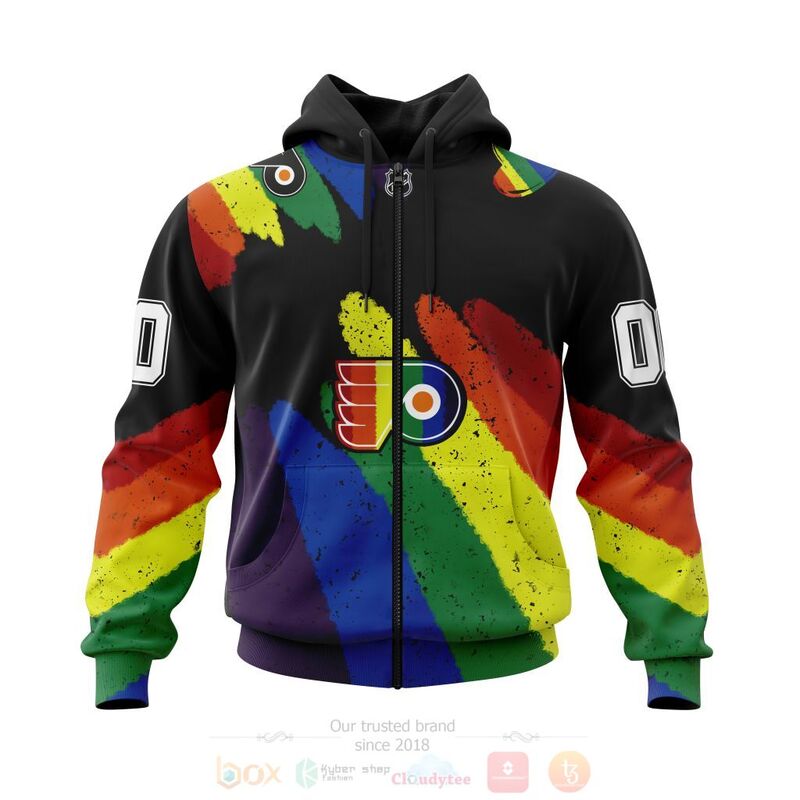 Alternative view of TOP NHL Philadelphia Flyers LGBT Pride Personalized Custom 3D T-Shirt, Hoodie