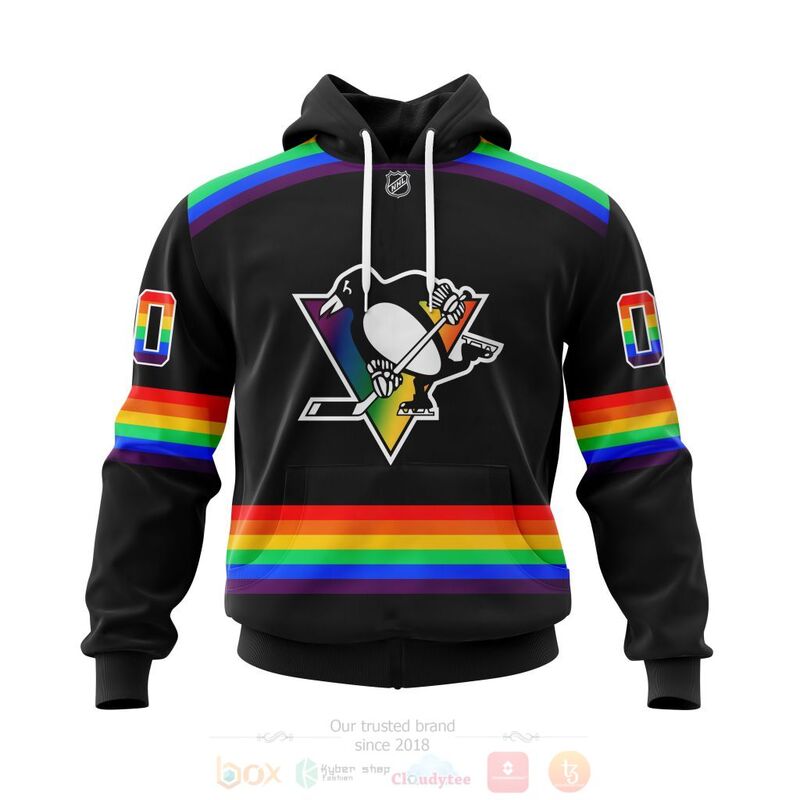 TOP NHL Pittsburgh Penguins LGBT Pride Black Personalized Custom 3D T-Shirt, Hoodie 14