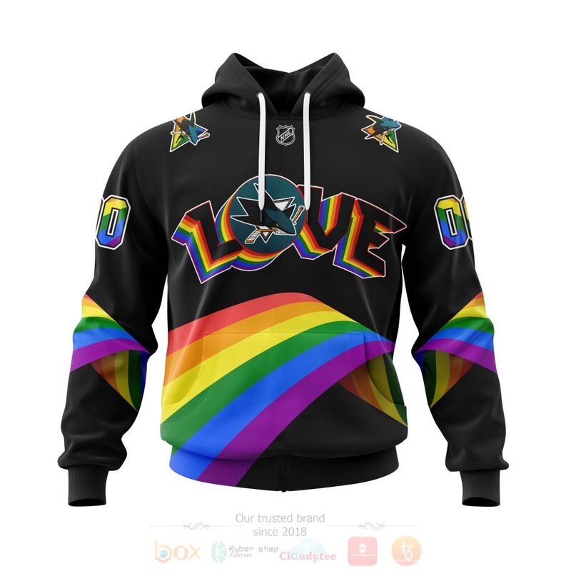 TOP NHL San Jose Sharks Love LGBT Pride Personalized Custom 3D T-Shirt, Hoodie 14